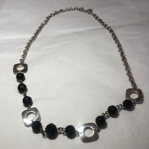 Sterling and Black Geometric Necklace